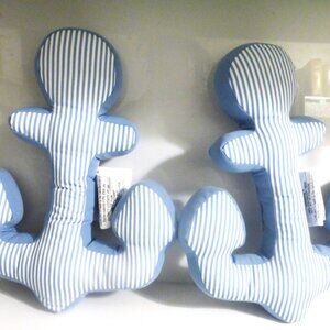CUSH1 - Pair of ANCHOR CUSHIONS Nautical Ship Boat Cottage Camp Beach Fishing